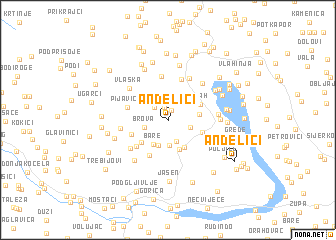 map of Anđelići