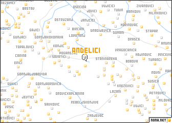 map of Anđelići