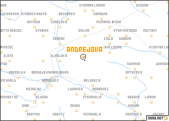 map of Andrejová