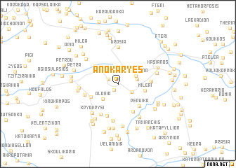 map of Áno Karyés