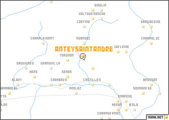 map of Antey-Saint-André