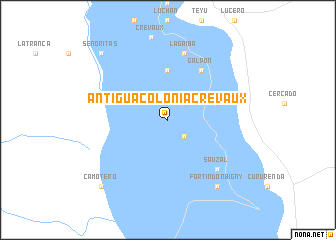 map of Antigua Colonia Crevaux