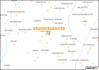 map of Aouma-Kouamikro