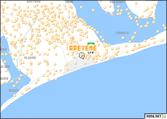 map of Apéyémé