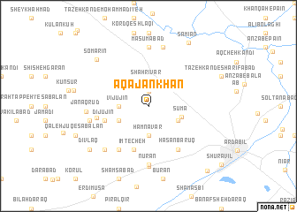 map of Āqājān Khān