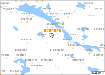 map of Årängen