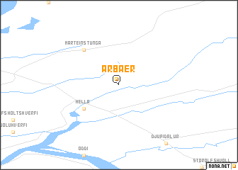 map of Árbær