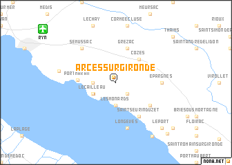 map of Arces-sur-Gironde