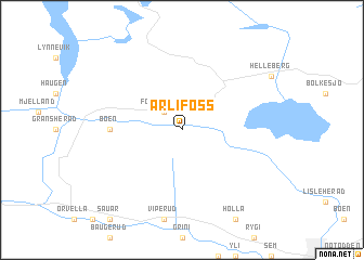 map of Årlifoss