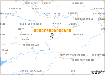 map of Arnac-sur-Dourdou