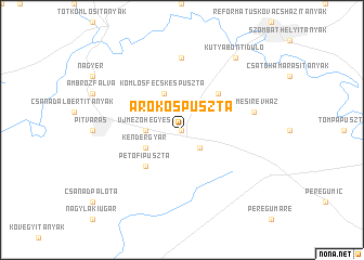 map of Árokospuszta