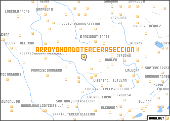 map of Arroyo Hondo Tercera Sección