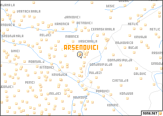 map of Arsenovići