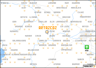 map of Artázcoz