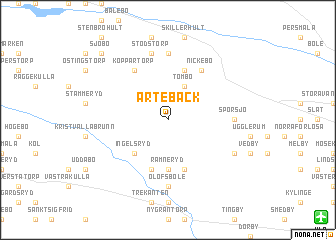 map of Årtebäck