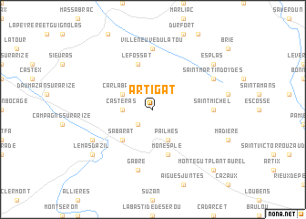 map of Artigat