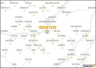 map of Arvăţeni