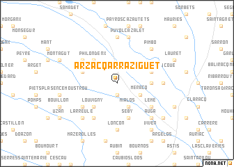 map of Arzacq-Arraziguet