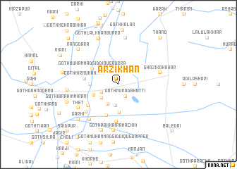 map of Arzi Khān