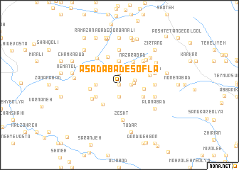 map of Asadābād-e Soflá