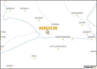 map of Aşağıiçme