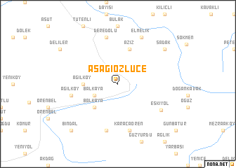 map of Aşağıözlüce