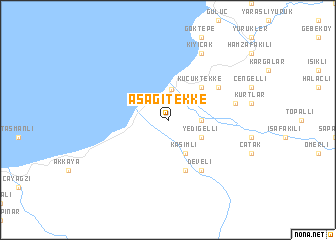 map of Aşağıtekke