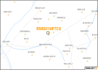 map of Aşağıyurtçu