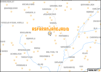 map of Asfaranjān-e Jadīd