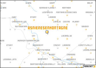 map of Asnières-en-Montagne