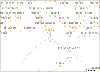 map of Asté