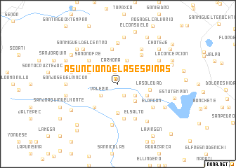 map of Asunción de las Espinas