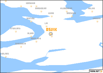 map of Åsvik