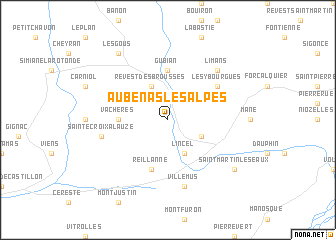 map of Aubenas-les-Alpes