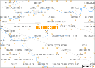 map of Aubercourt