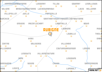 map of Aubigné