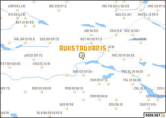 map of Aukštadvaris