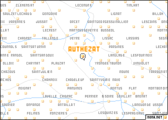 map of Authézat