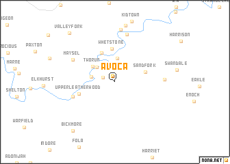 map of Avoca