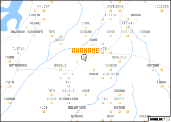 map of Awahame