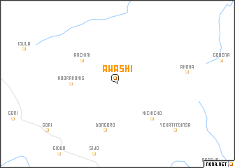 map of Āwashī