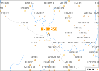 map of Awomaso