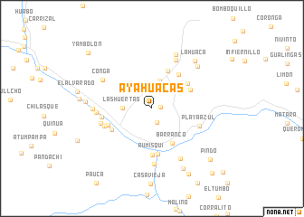 map of Ayahuacas