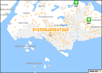 map of Ayer Raja New Town