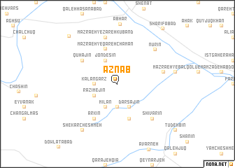 map of Aznāb