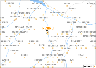 map of Aznāb