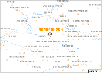 map of Bābā Bahrām