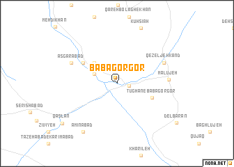 map of Bābā Gorgor