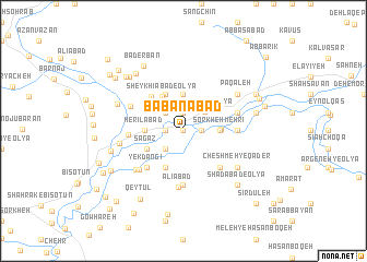 map of Bābānābād