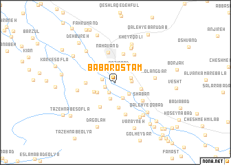 map of Bābā Rostam